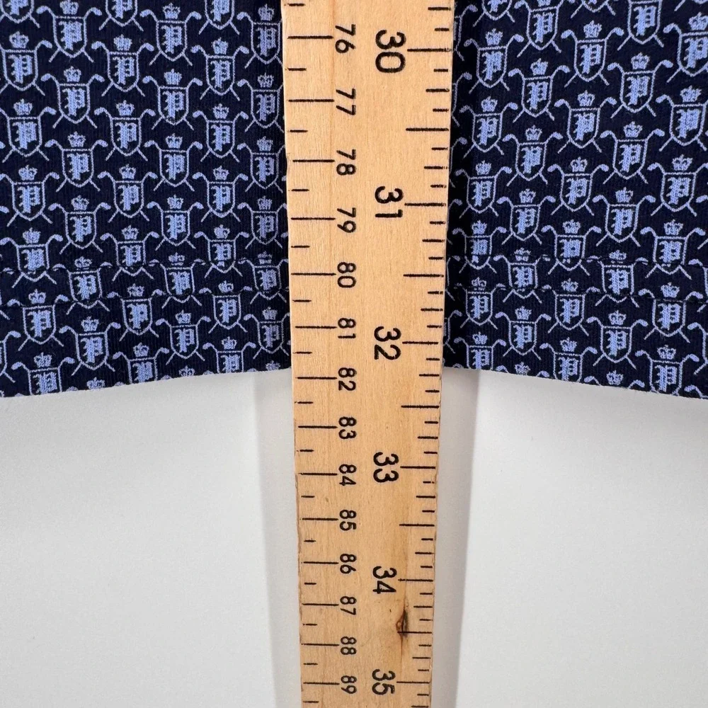Polo Ralph Lauren Polo Shirt Men XL Navy Blue Performance Crest Shield Pattern